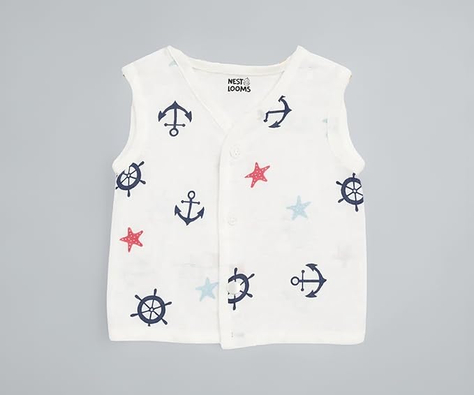 Sleeveless Jhabla With Button - Sailor Star