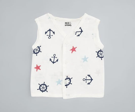 Sleeveless Jhabla With Button - Sailor Star