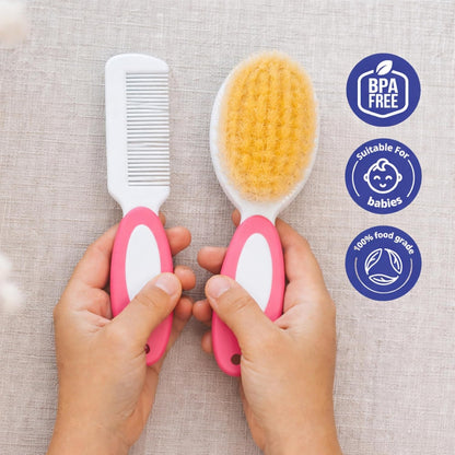 Baby Hair Brush & Comb Set - Pink