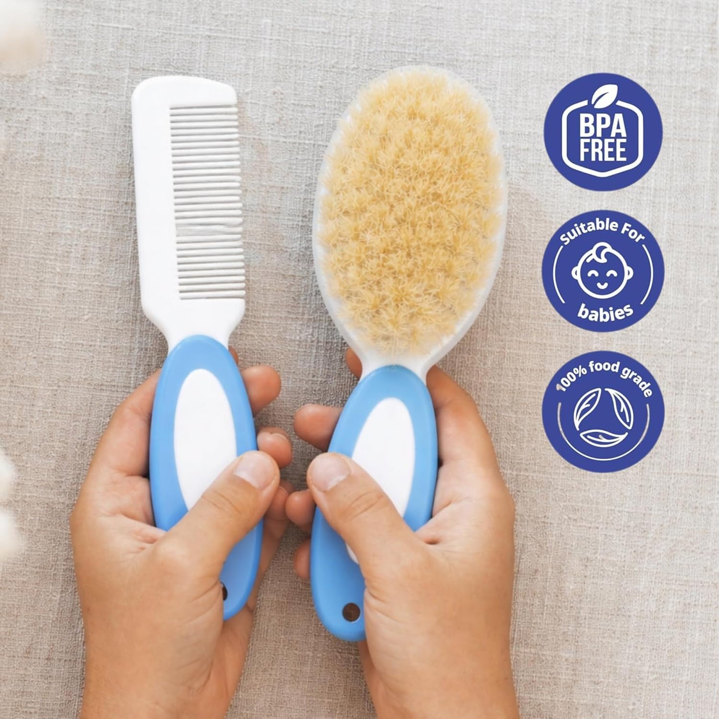 Baby Hair Brush & Comb Set - Blue