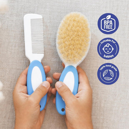 Baby Hair Brush & Comb Set - Blue