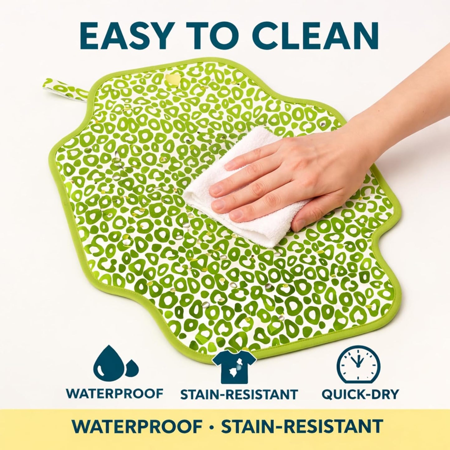 Portable Diaper Changing Mat - Green Cheetah