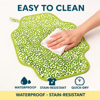 Portable Diaper Changing Mat - Green Cheetah