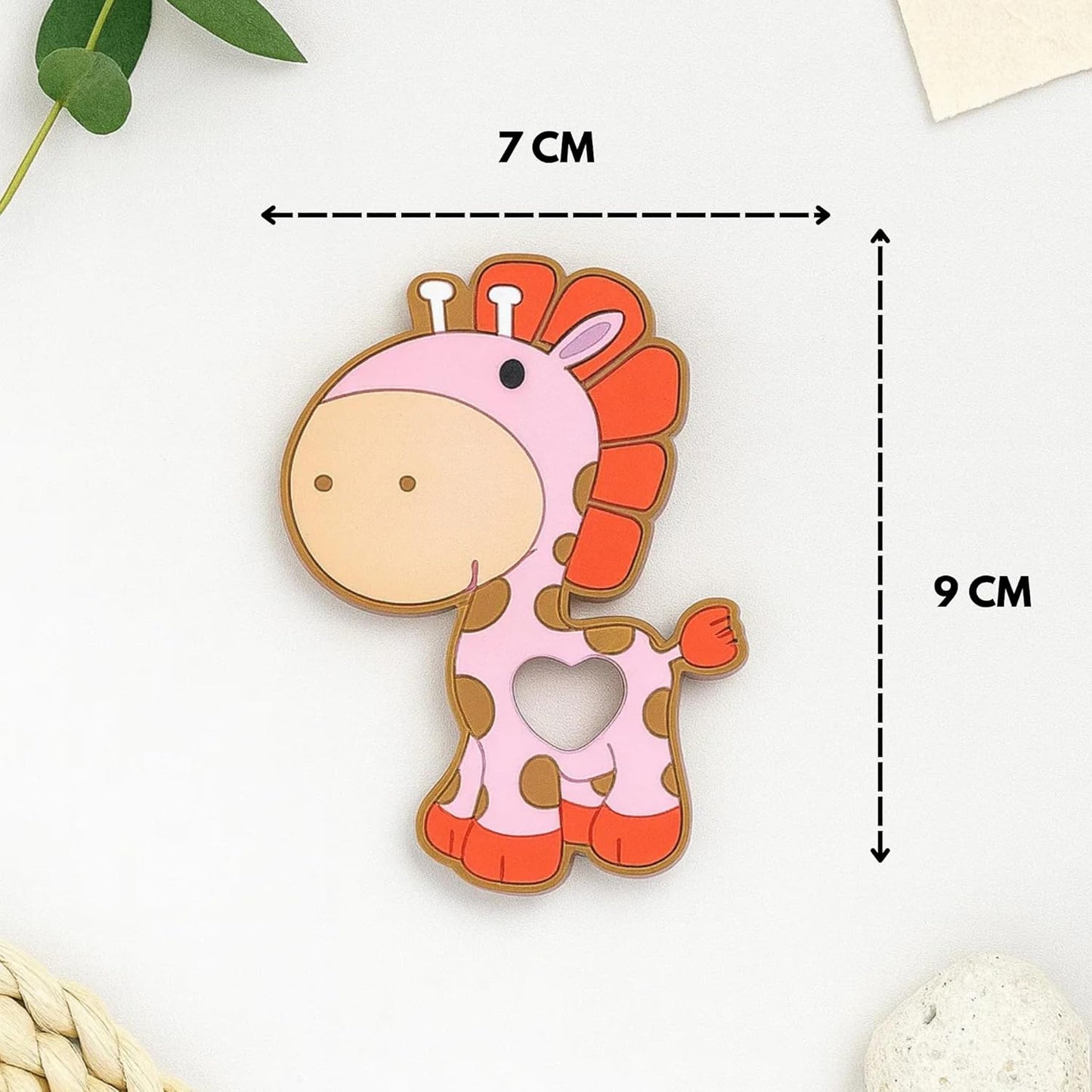 Silicone Cartoon Teether- Giraffe (Pink)