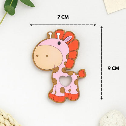 Silicone Cartoon Teether- Giraffe (Pink)