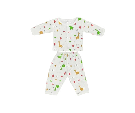 Muslin Full Sleeves Jhabla Set - Organic Cotton Muslin - Giraffe Safari