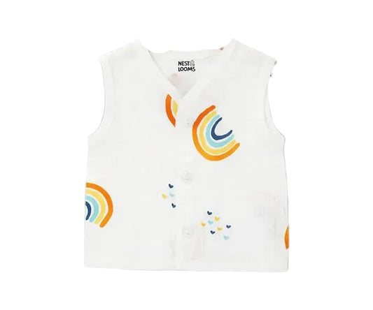 Sleeveless Jhabla With Button - Rainbow Dreams