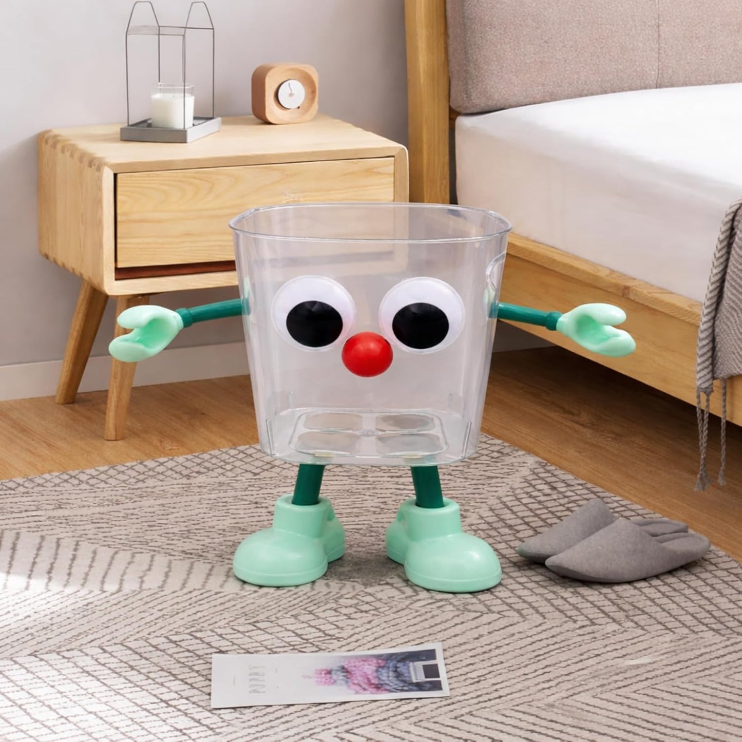 Multipurpose DIY Robot Trash Can - Green Turquoise