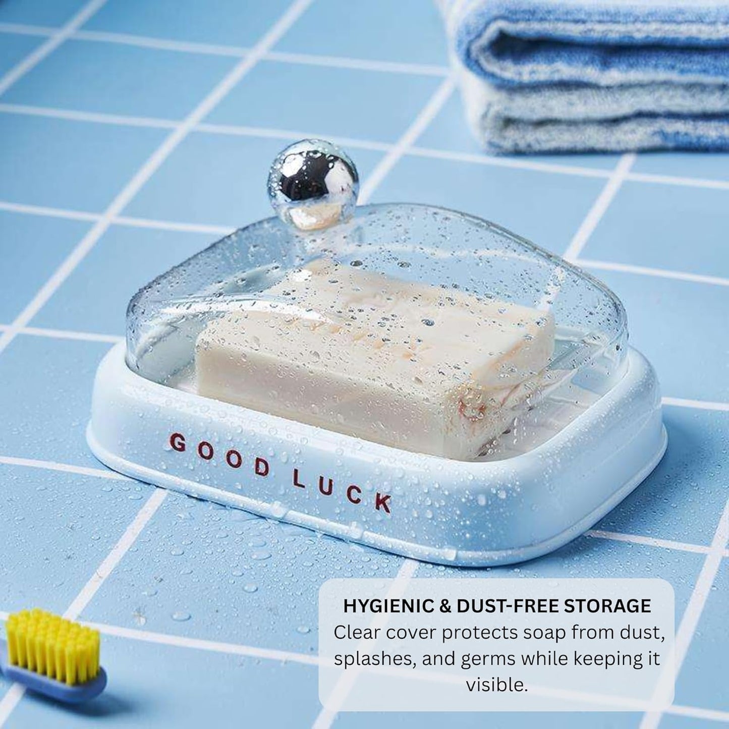 Soap Holder - Good Luck - Blue