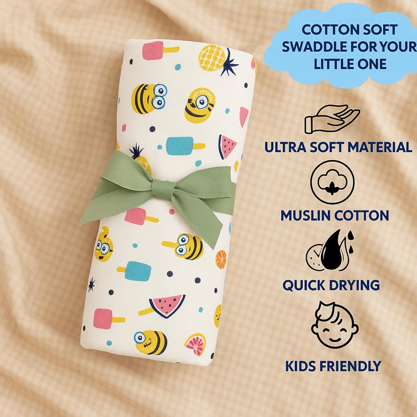 Baby Muslin Swaddle - Tropical Treats