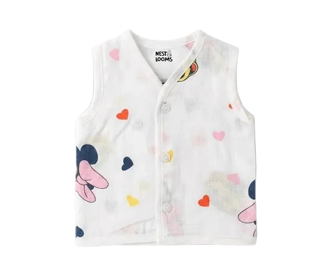 Sleeveless Jhabla With Button - Mickey Love