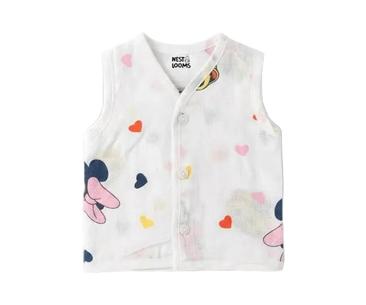 Sleeveless Jhabla With Button - Mickey Love