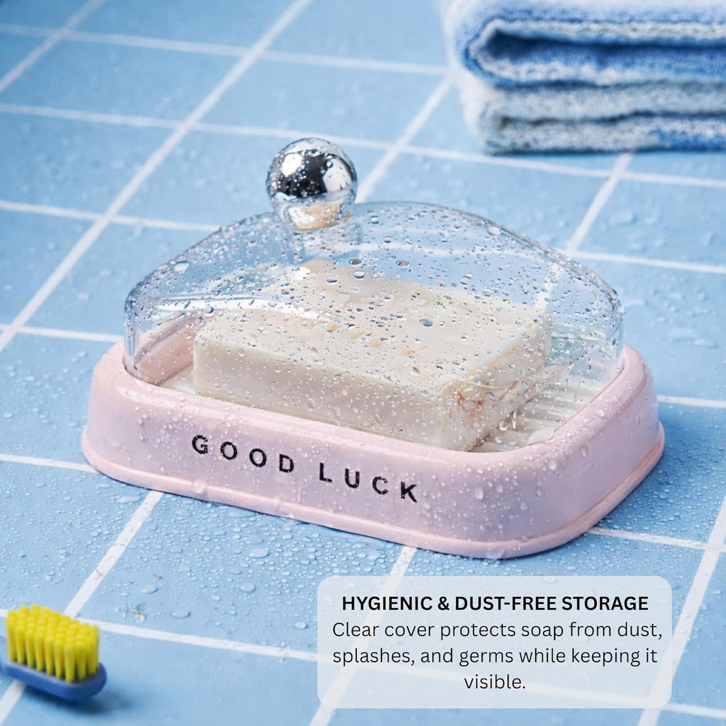 Soap Holder - Good Luck - Pink