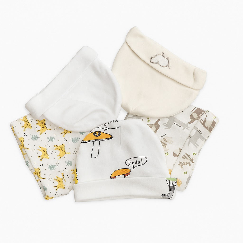 Unisex Baby Beanies Set of 5 - Little Lamb