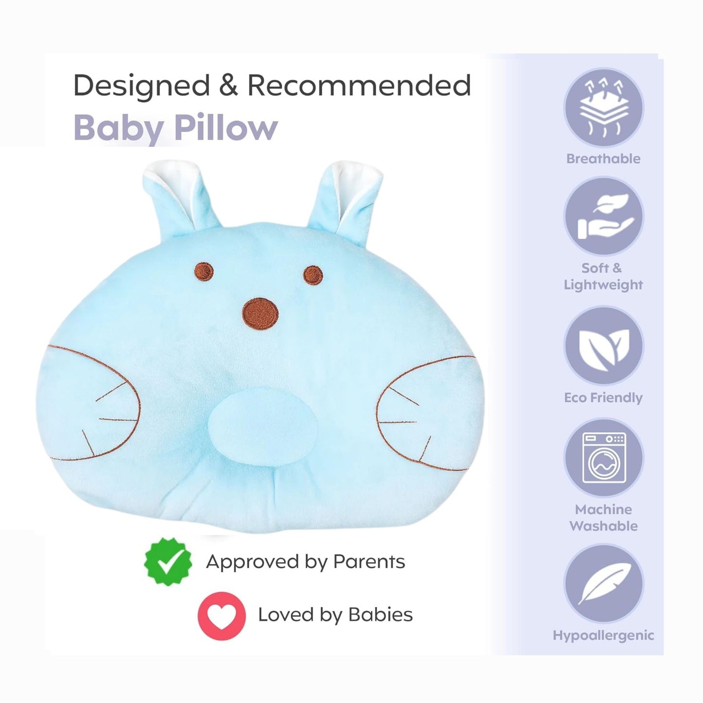 Blue Cuddly Bunny Pillow