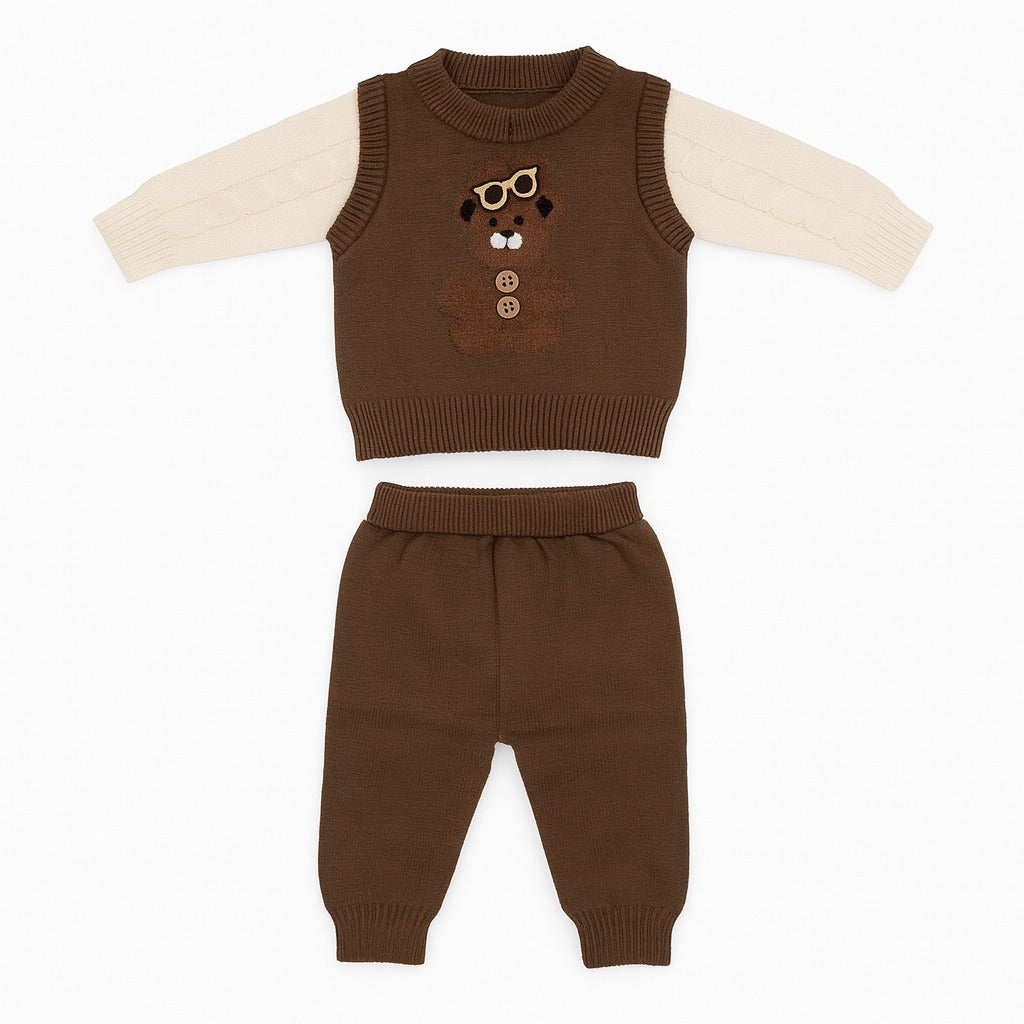 Knitted Sweater & Jogger Pant Co-ord Set - Professor Bear