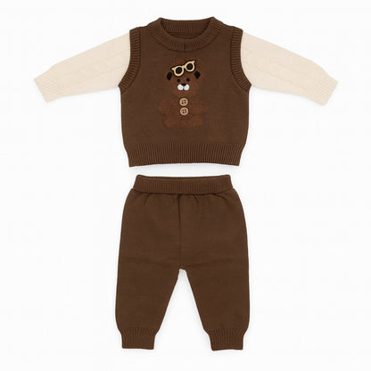 Knitted Sweater & Jogger Pant Co-ord Set - Professor Bear