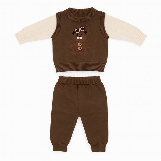 Knitted Sweater & Jogger Pant Co-ord Set - Professor Bear