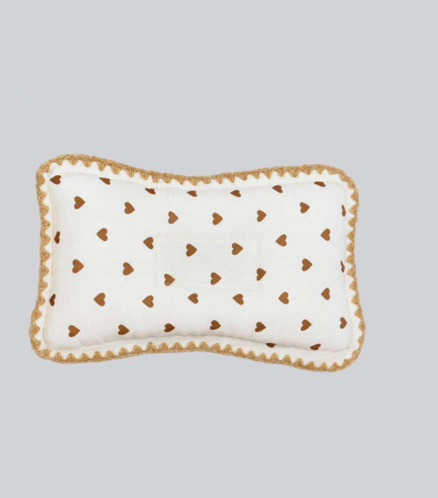 Rectangular Baby Pillow - Tiny Hearts
