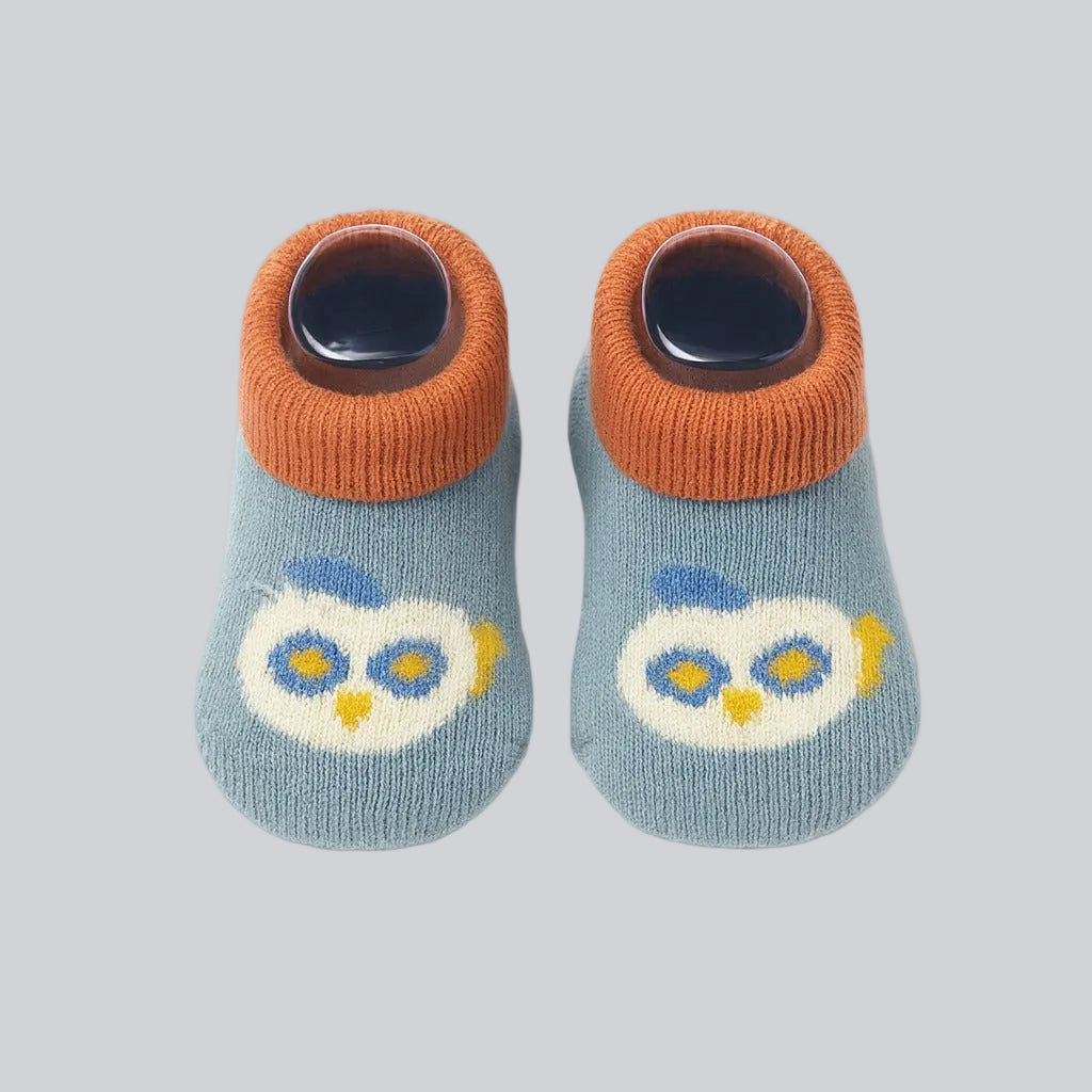 Woolen Anti-Skid Booties  - Pack of 3 Mix Print