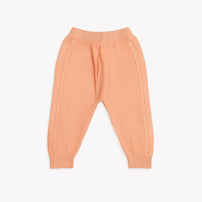 Knitted Top & Pant Co-ord Set - Peachy Blossom
