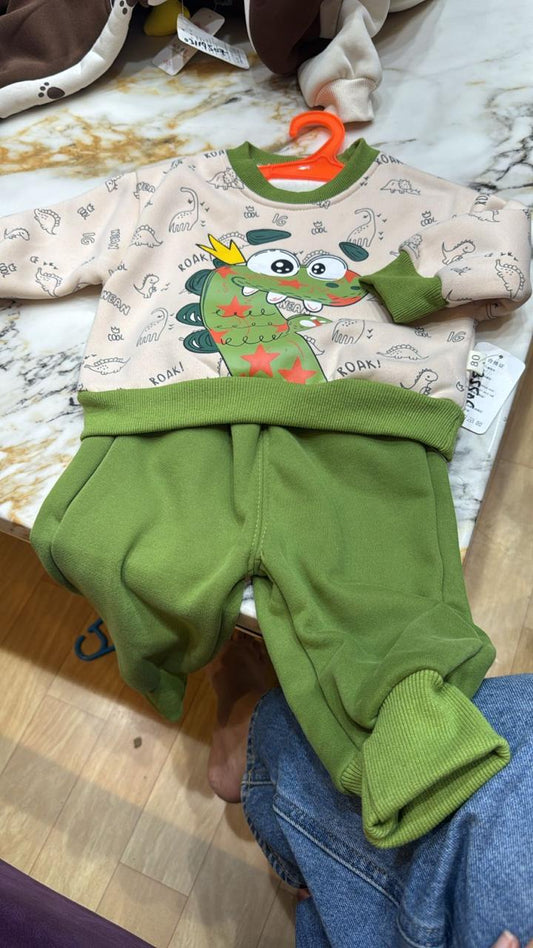 Winter Sweatshirt & Jogger Pants Co-ord Set - Wild Dino