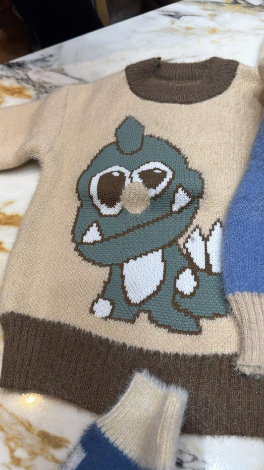 Fluffy Fleece Sweater  - Jurassic Joy