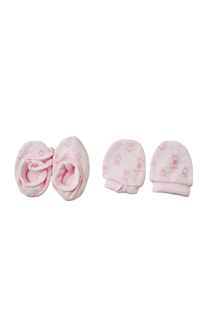 Baby Mittens & Booties- 2 Light Pink Teddy