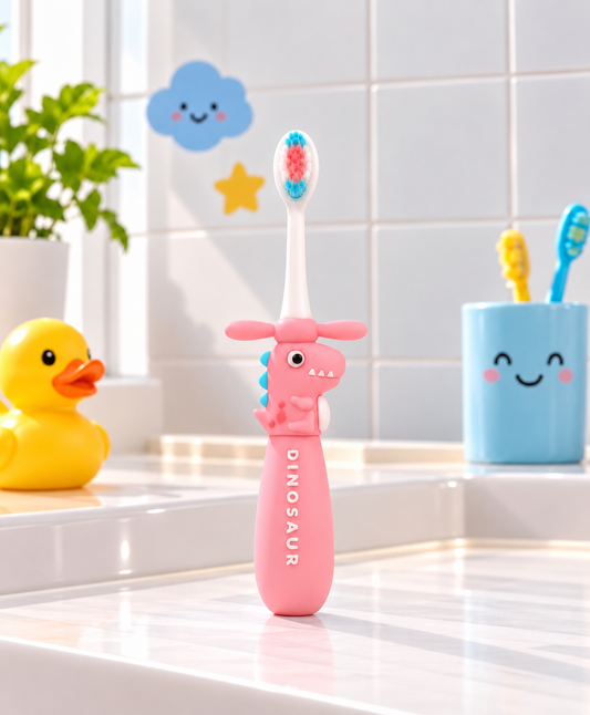 Kids Toothbrush - Pink Twisty Dino