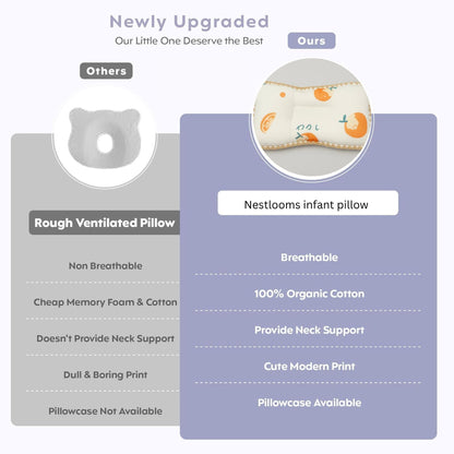 Rectangular Baby Pillow - Orange