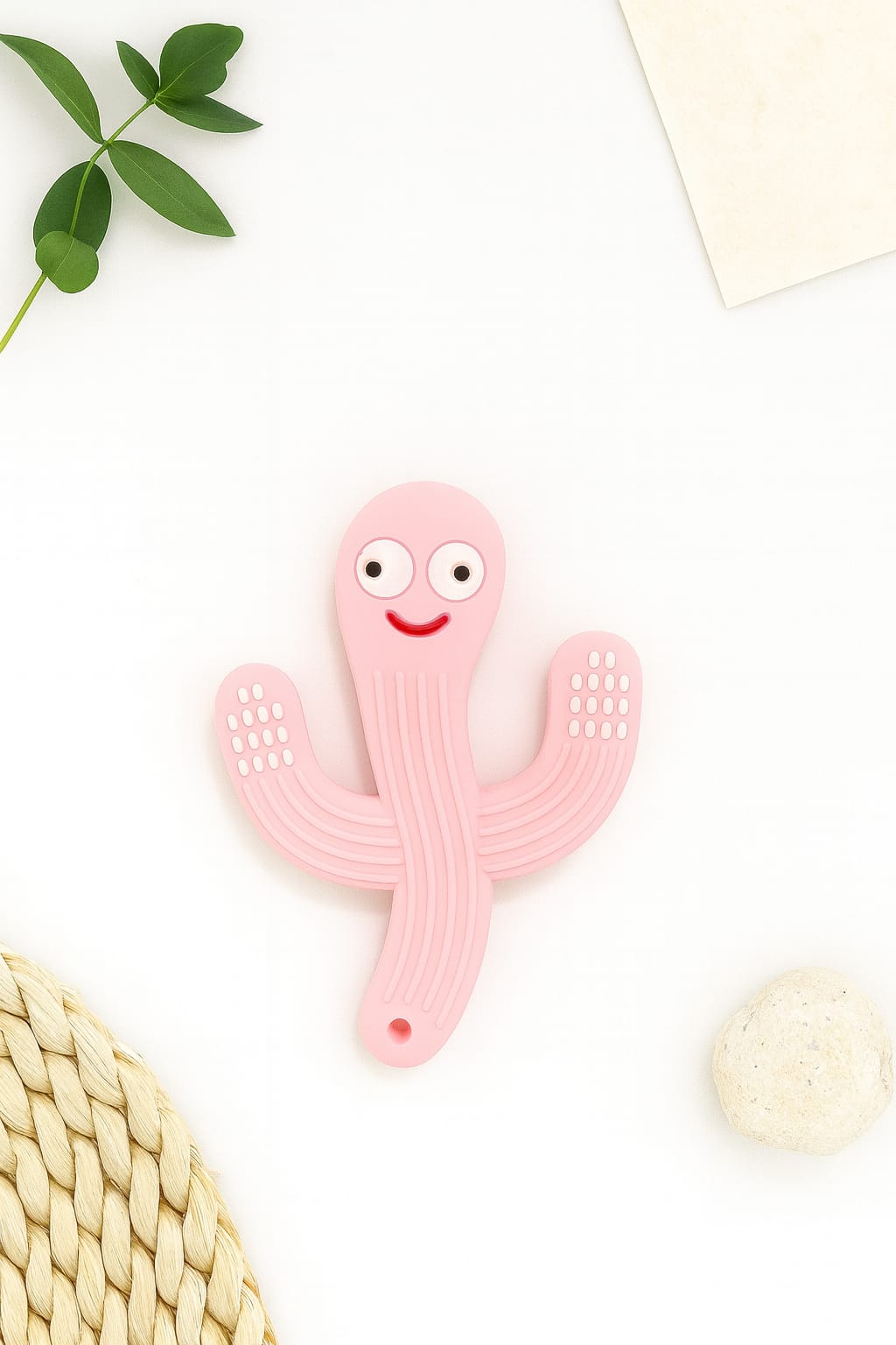 Silicone Cartoon Teether - Cactus (Pink)