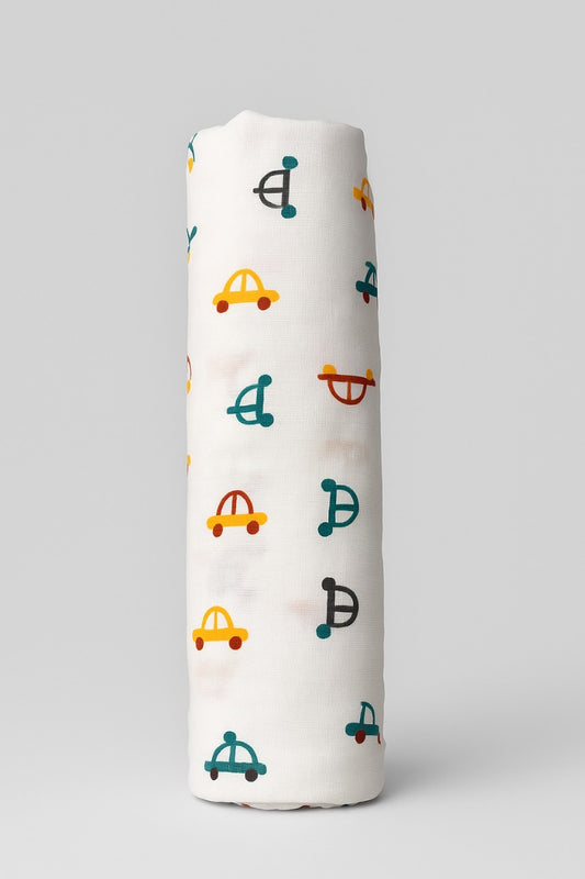 Baby Muslin Swaddle - Tiny Wheels