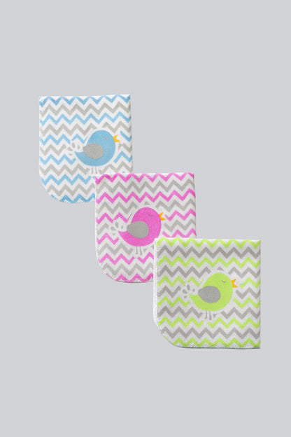 Washcloth For Baby- 3pc set - Big  (Green, Pink, Blue)