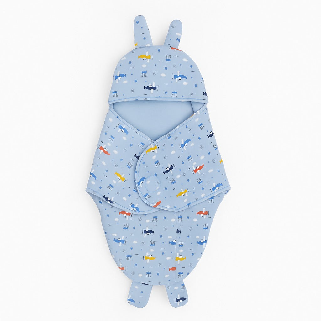 Baby Hooded Wrapper  - Sky Explorer