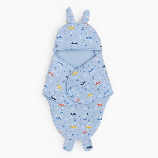 Baby Hooded Wrapper  - Sky Explorer