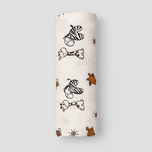 Baby Muslin Swaddle - Jungle Buddies