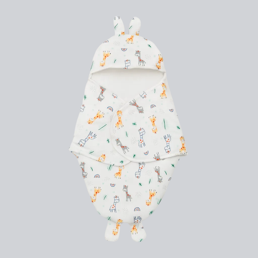 Baby Hooded Wrapper - Safari Sprinkles