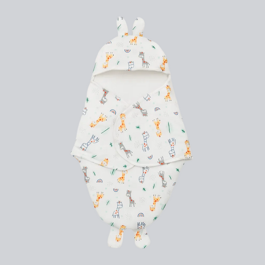 Baby Hooded Wrapper - Safari Sprinkles