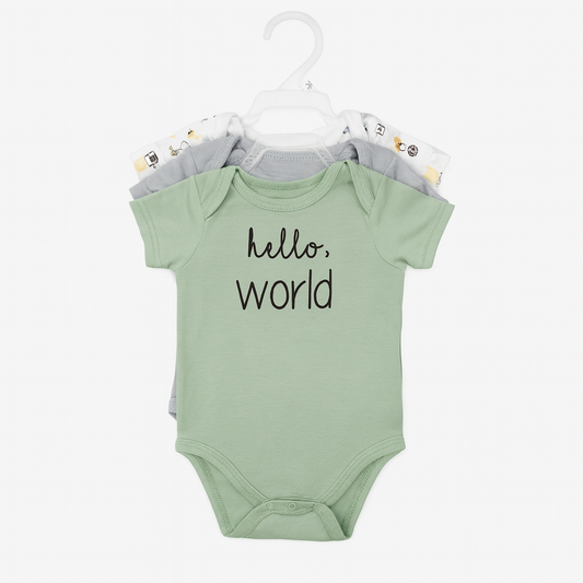 Cotton Baby Onesie - Hello world
