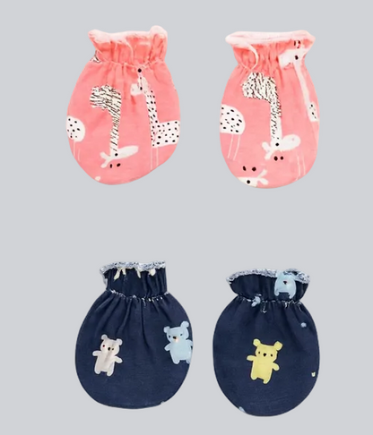 Baby Assorted Mittens - Set of 2 Mix Print