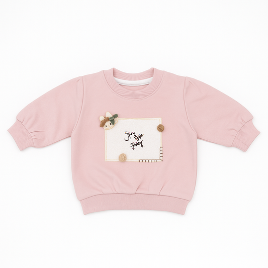 Full Sleeves Fleece Sweatshirt - Rosy Puff