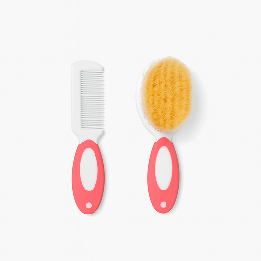 Baby Hair Brush & Comb Set - Pink