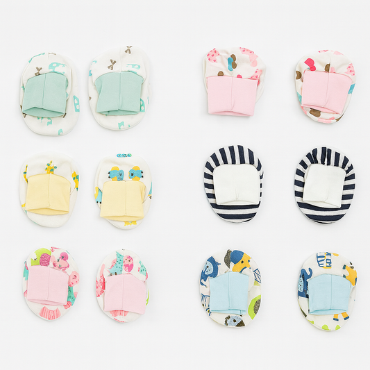 Baby Assorted Booties - Set of 6 Mix Print