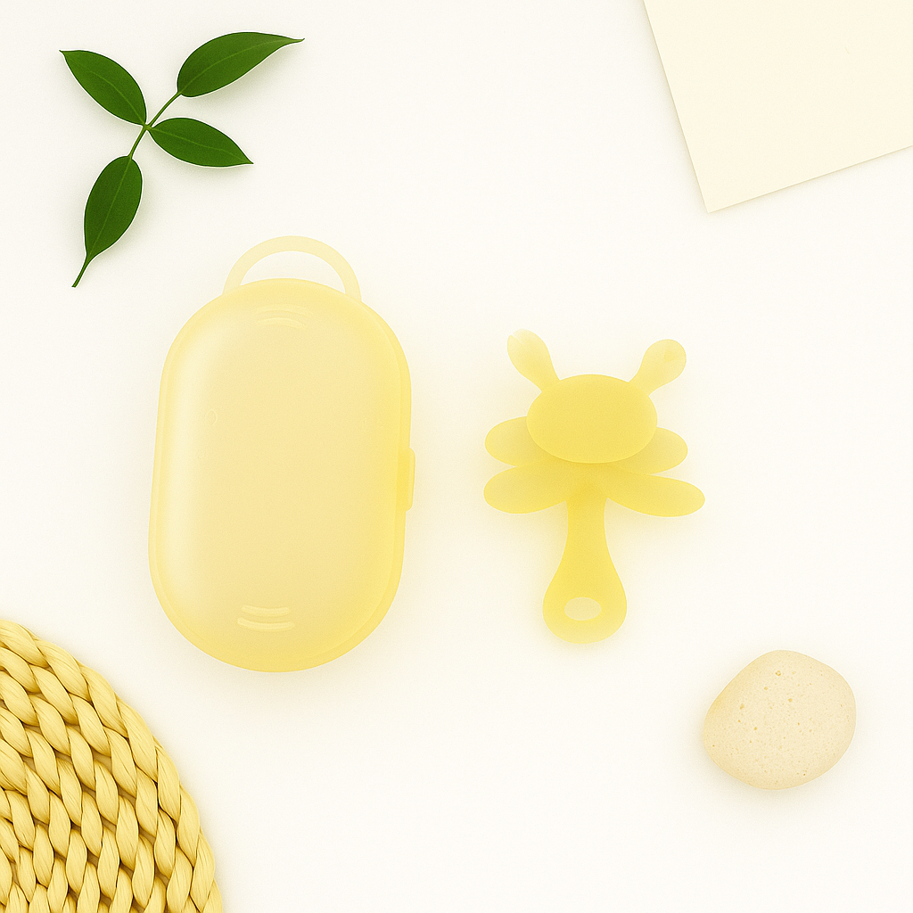 Premium Bunny Silicone Teether (Light Yellow)