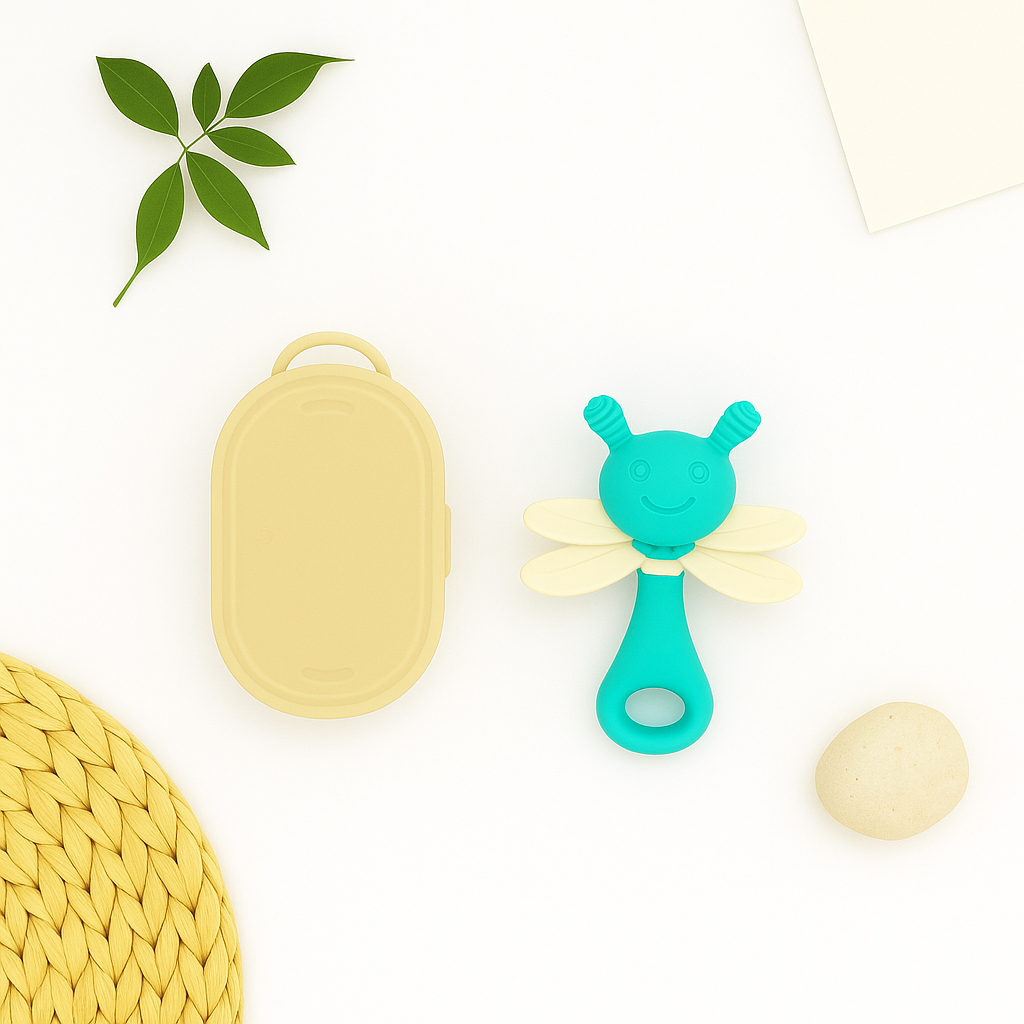 Premium Bunny Silicone Teether (Green)