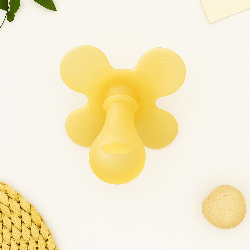 Premium Bunny Silicone Teether (Light Yellow)