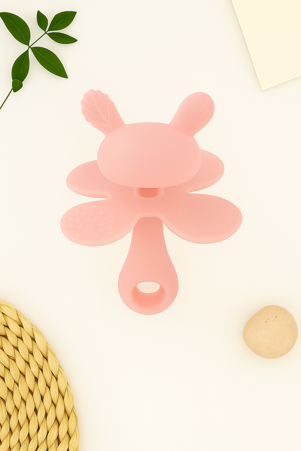 Premium Bunny Silicone Teether (Pink)