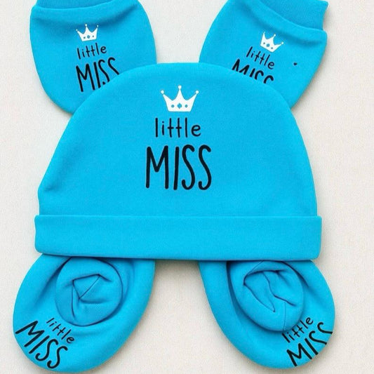 3 Pc Set - Mitten, Booties, Beanie 1