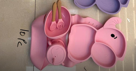 Elephant Shape Silicone Baby Feeding Sets