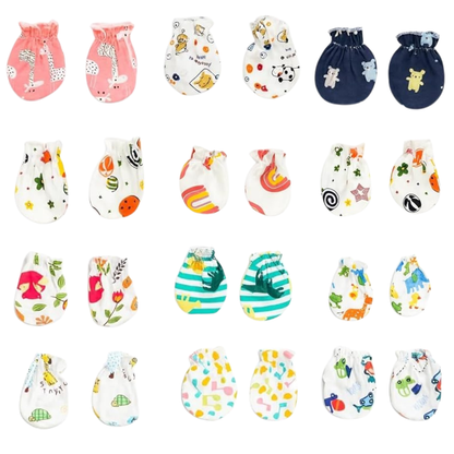 Baby Assorted Mittens - Set of 12 Mix Print